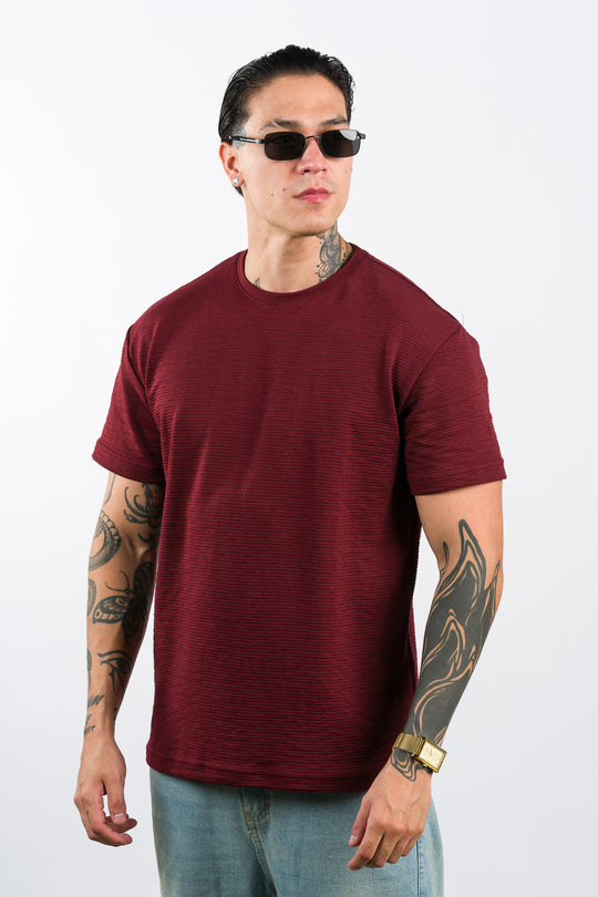 T-Shirt Text B Vino Oscuro