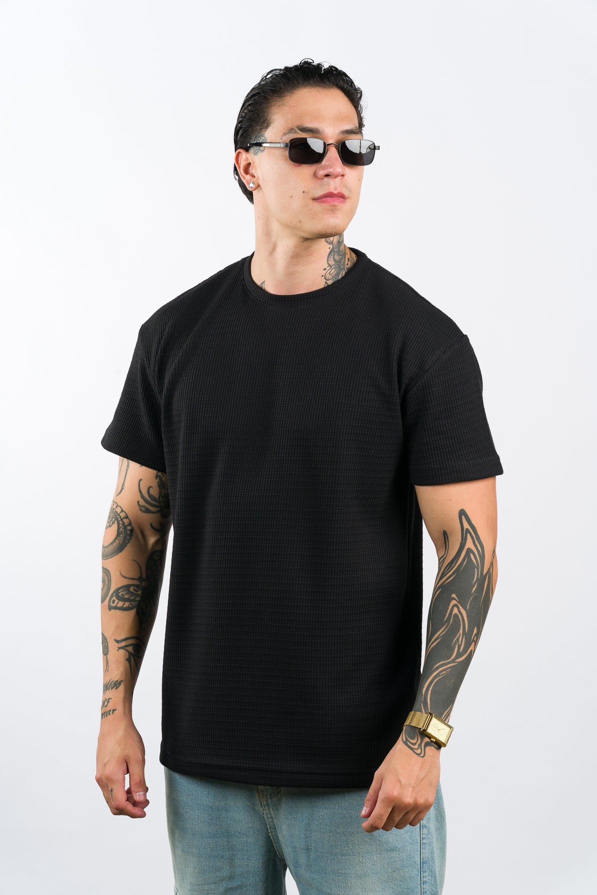 T-Shirt Text Qr Negra
