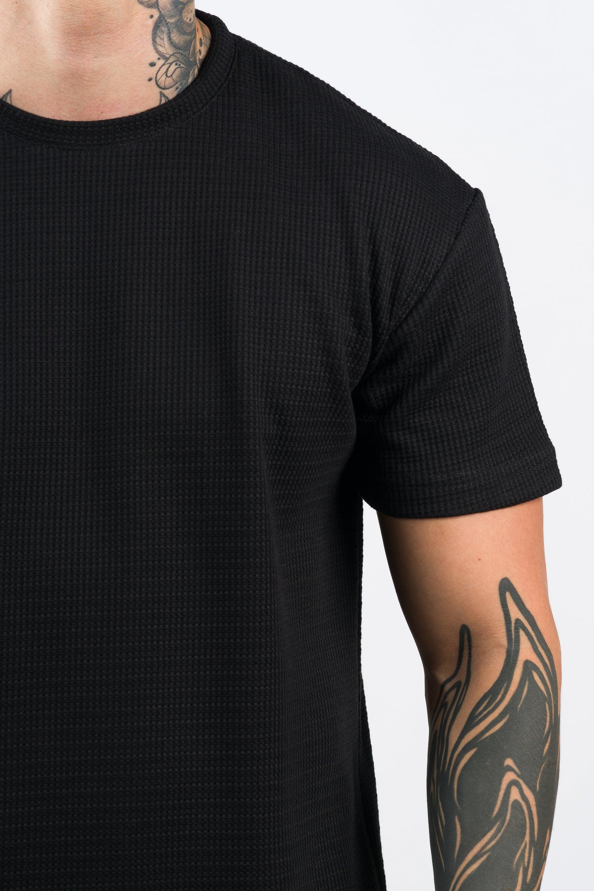 T-Shirt Text Qr Negra