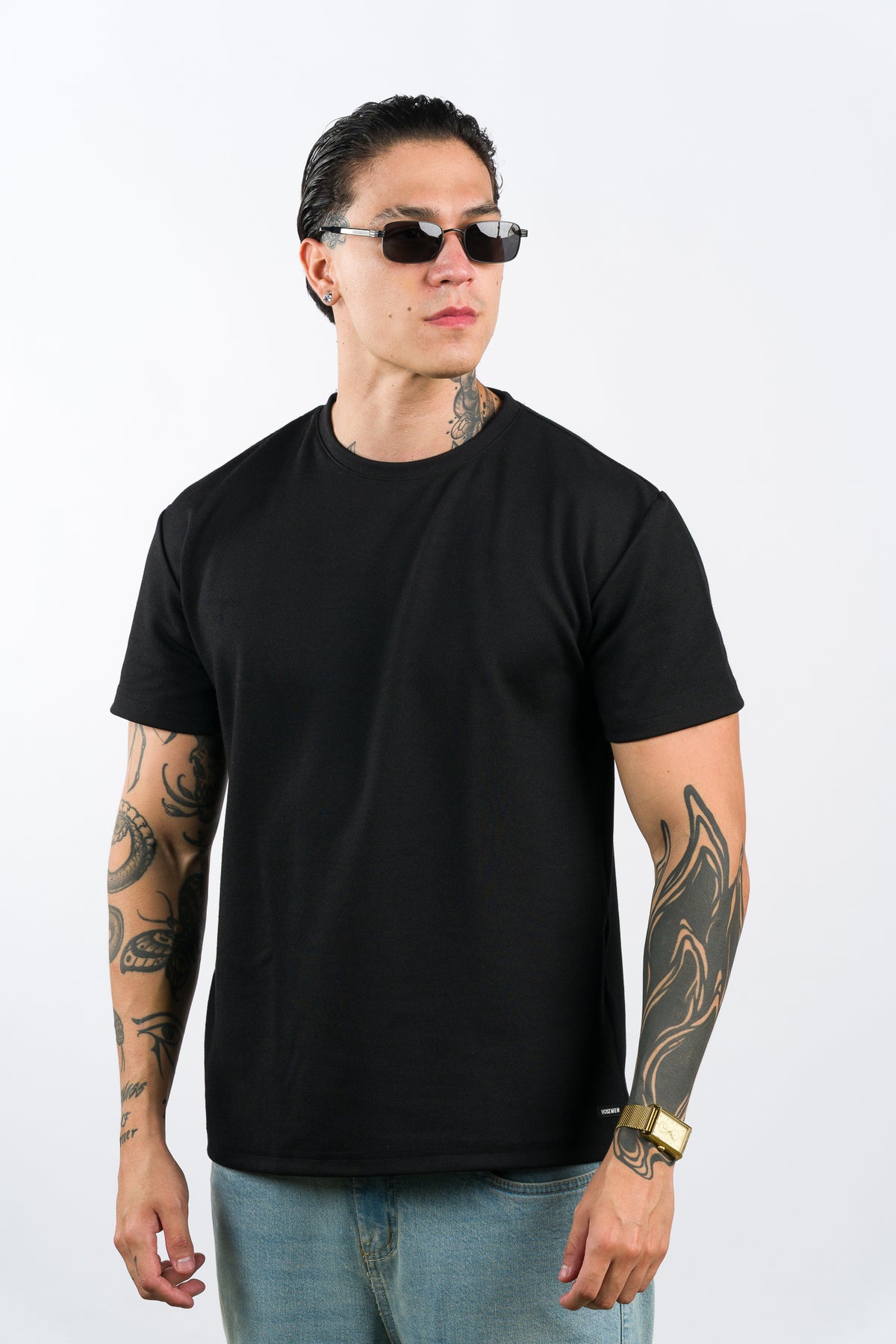T-Shirt Text Na Negra