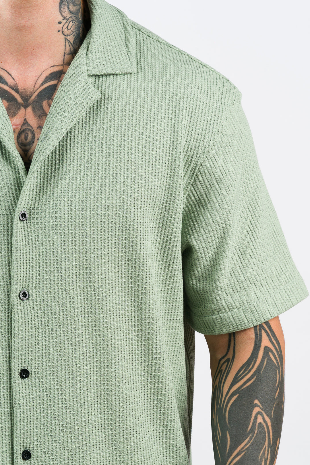 Camisa Text Q Verde Pastel