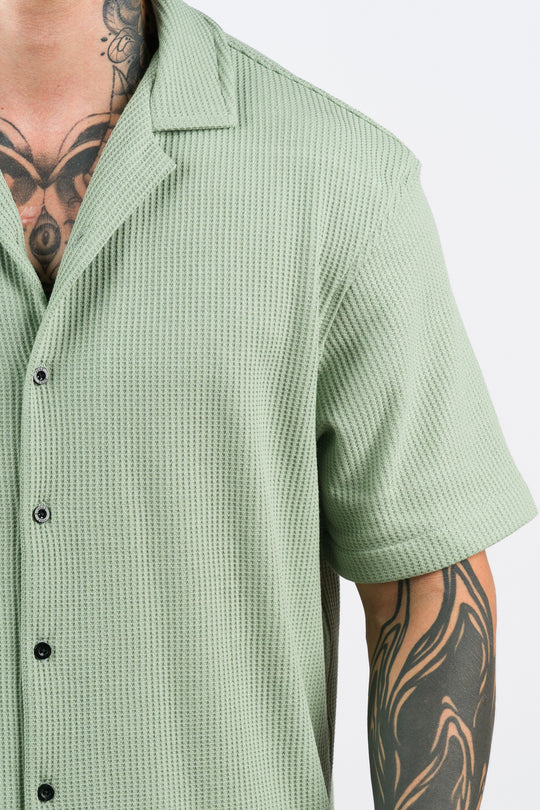 Camisa Text Q Verde Pastel