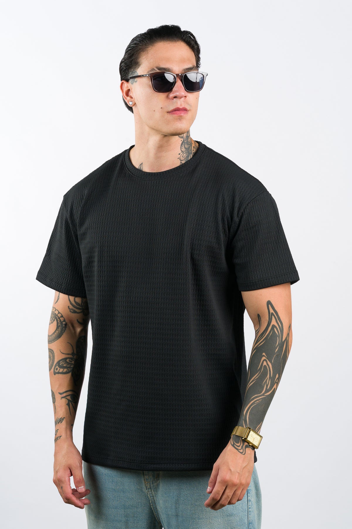 T-Shirt Text CR Negro