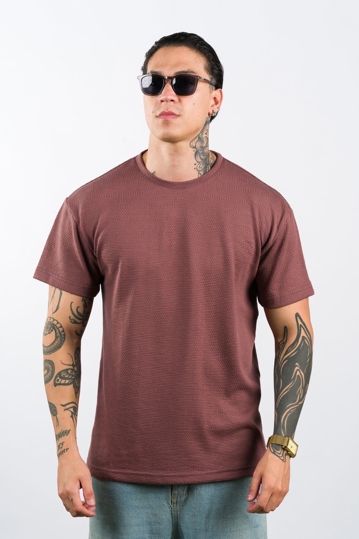 T-Shirt Text Ch Dark Rose