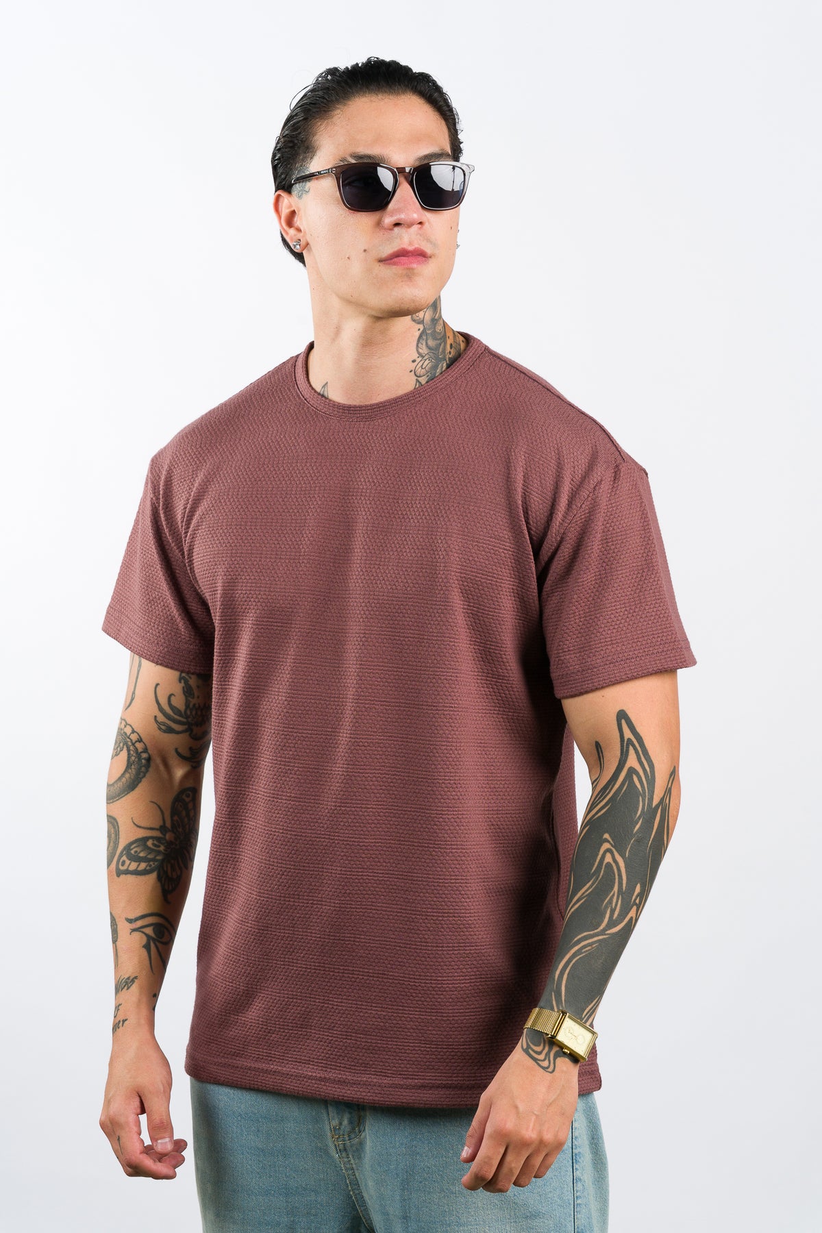 T-Shirt Text Ch Dark Rose