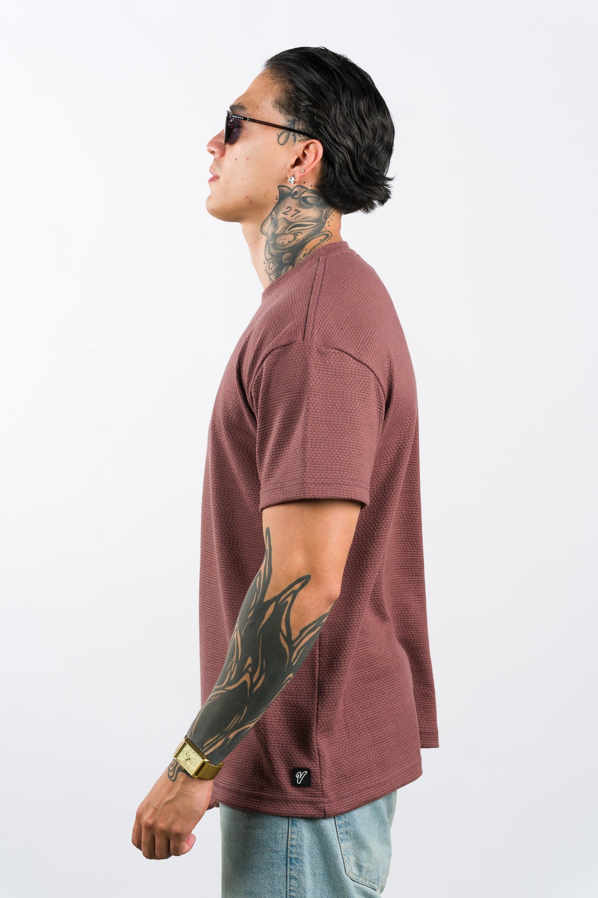 T-Shirt Text Ch Dark Rose