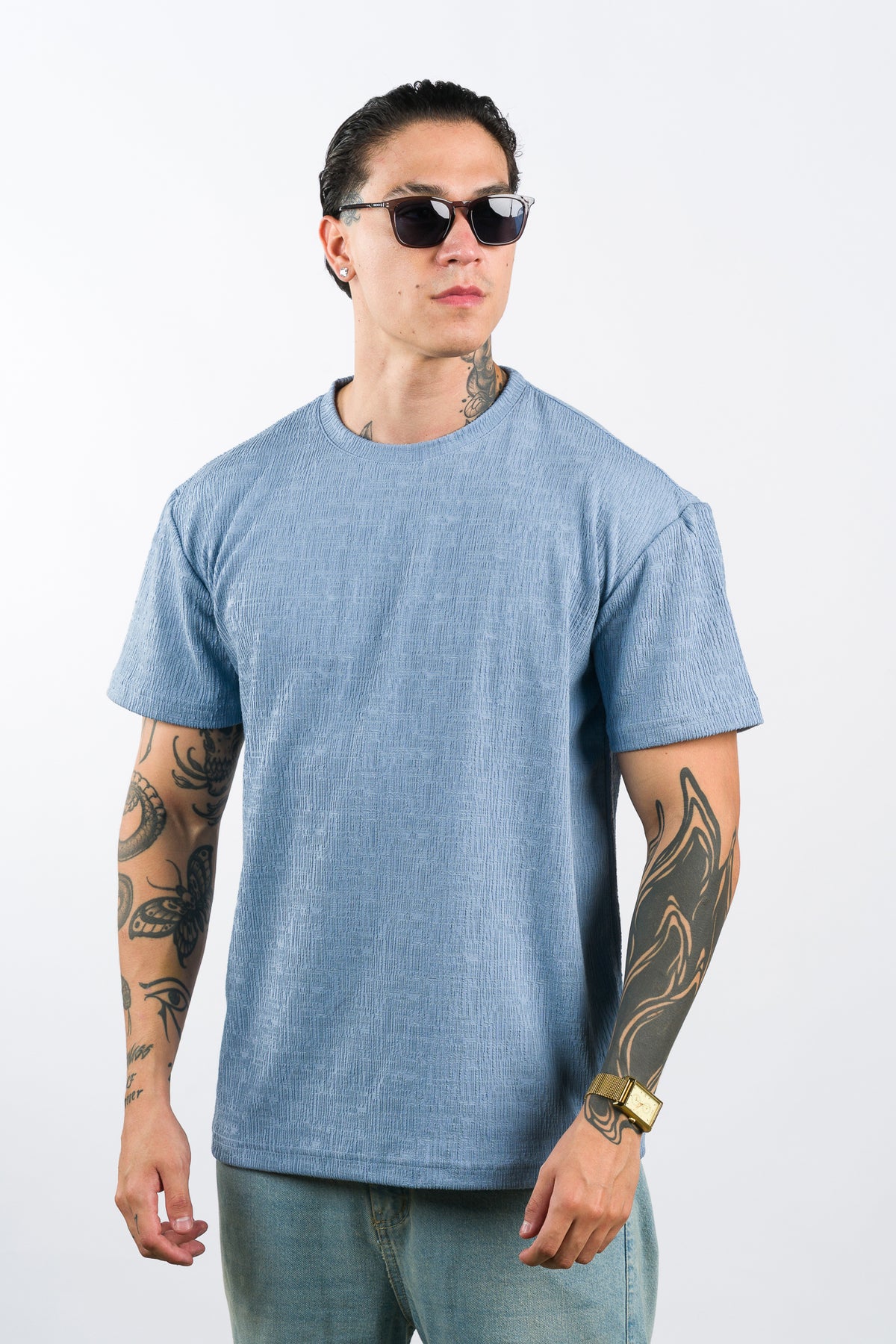 T-Shirt Text CZ Celeste
