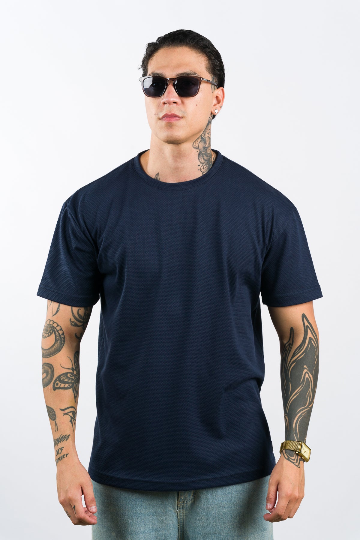 T-Shirt Text D Azul Marino