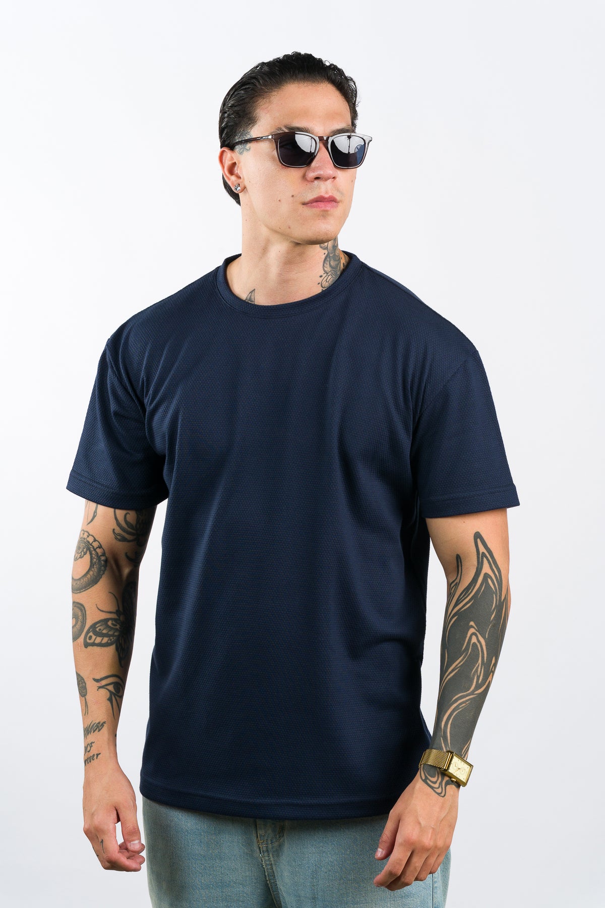 T-Shirt Text D Azul Marino