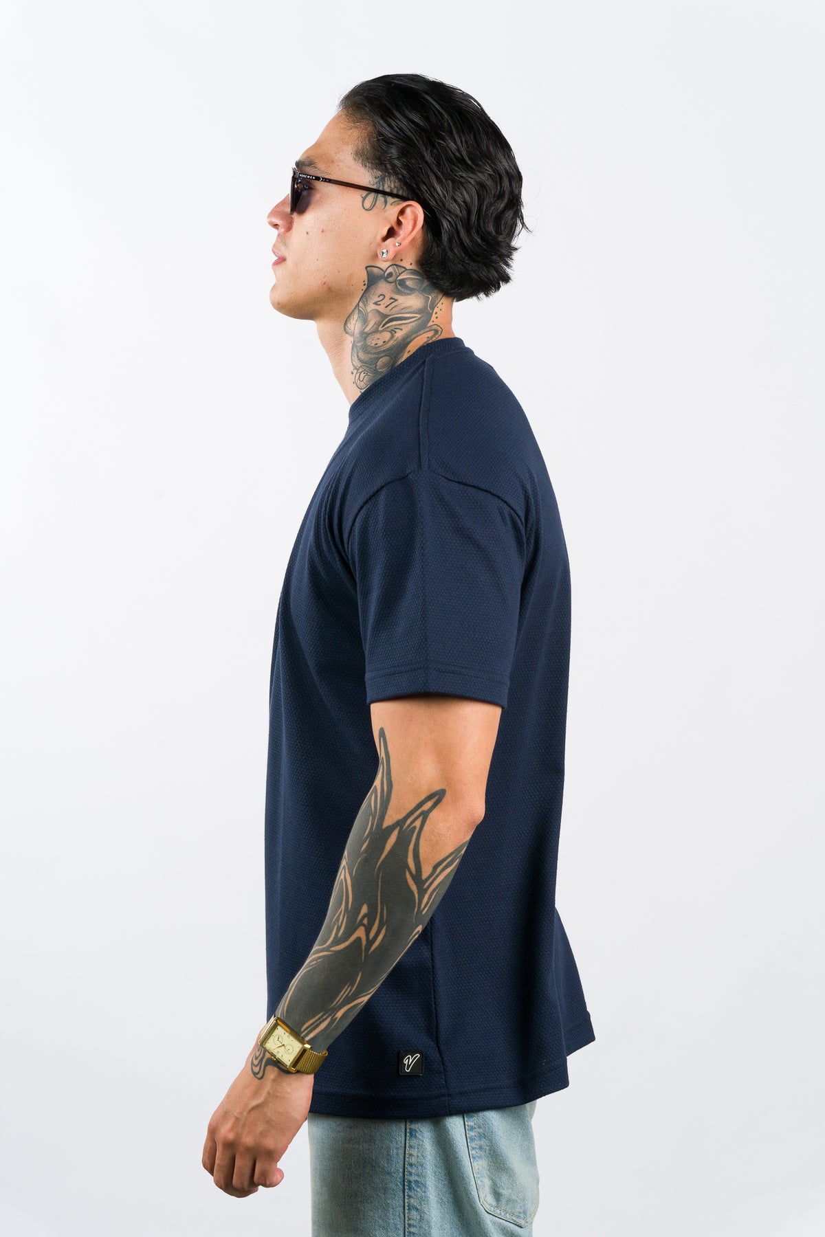 T-Shirt Text D Azul Marino