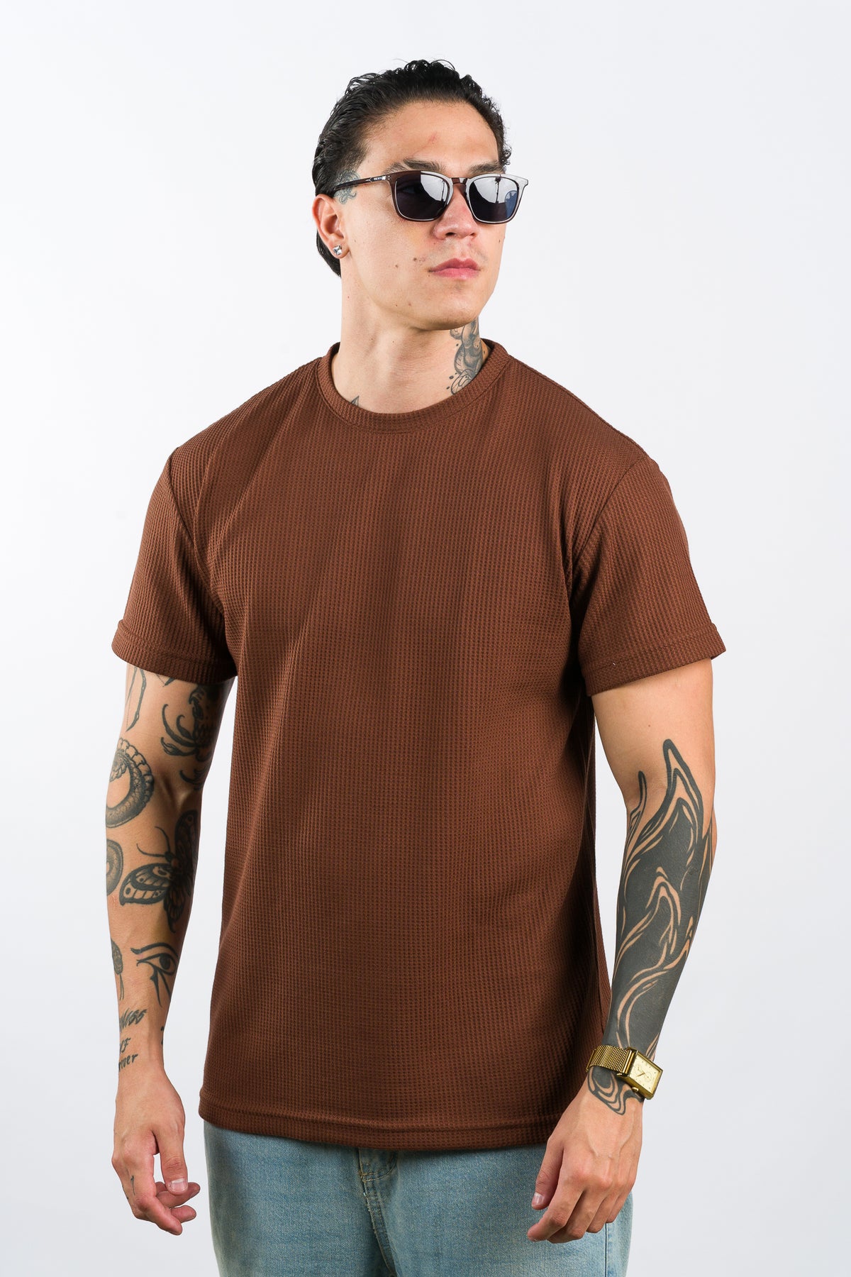 T-Shirt Text Q Café Oscuro