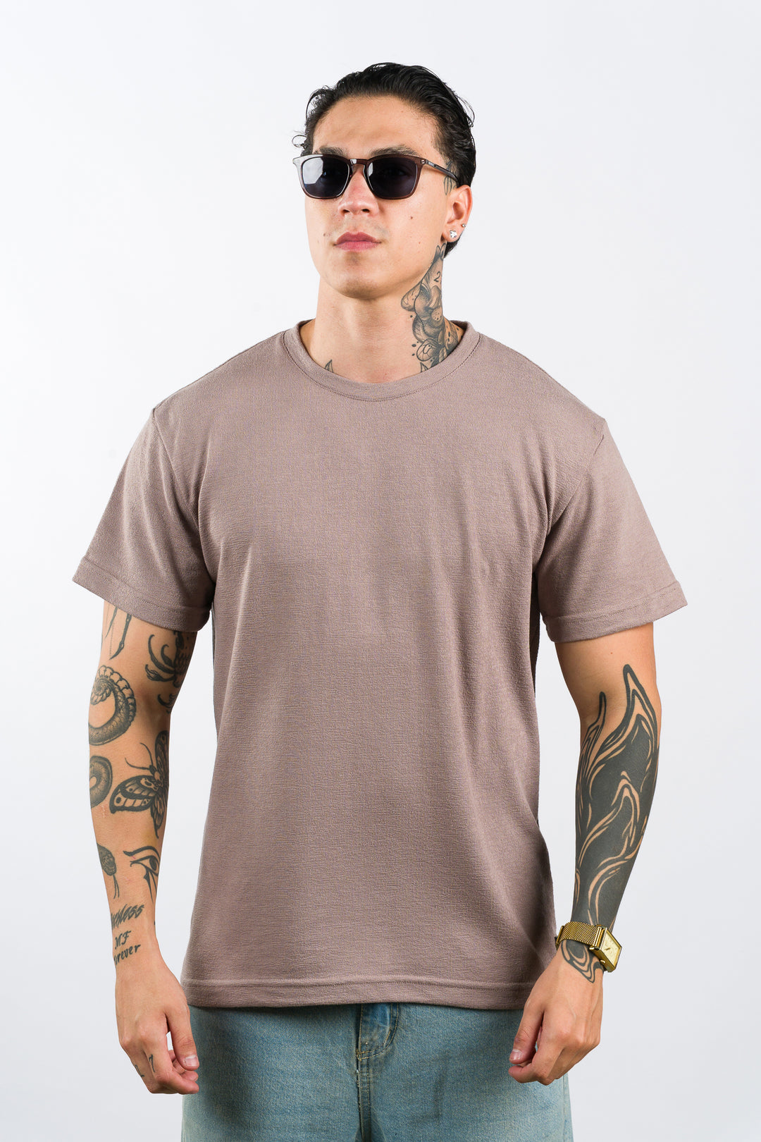 T-Shirt Text DL Beige Oscuro