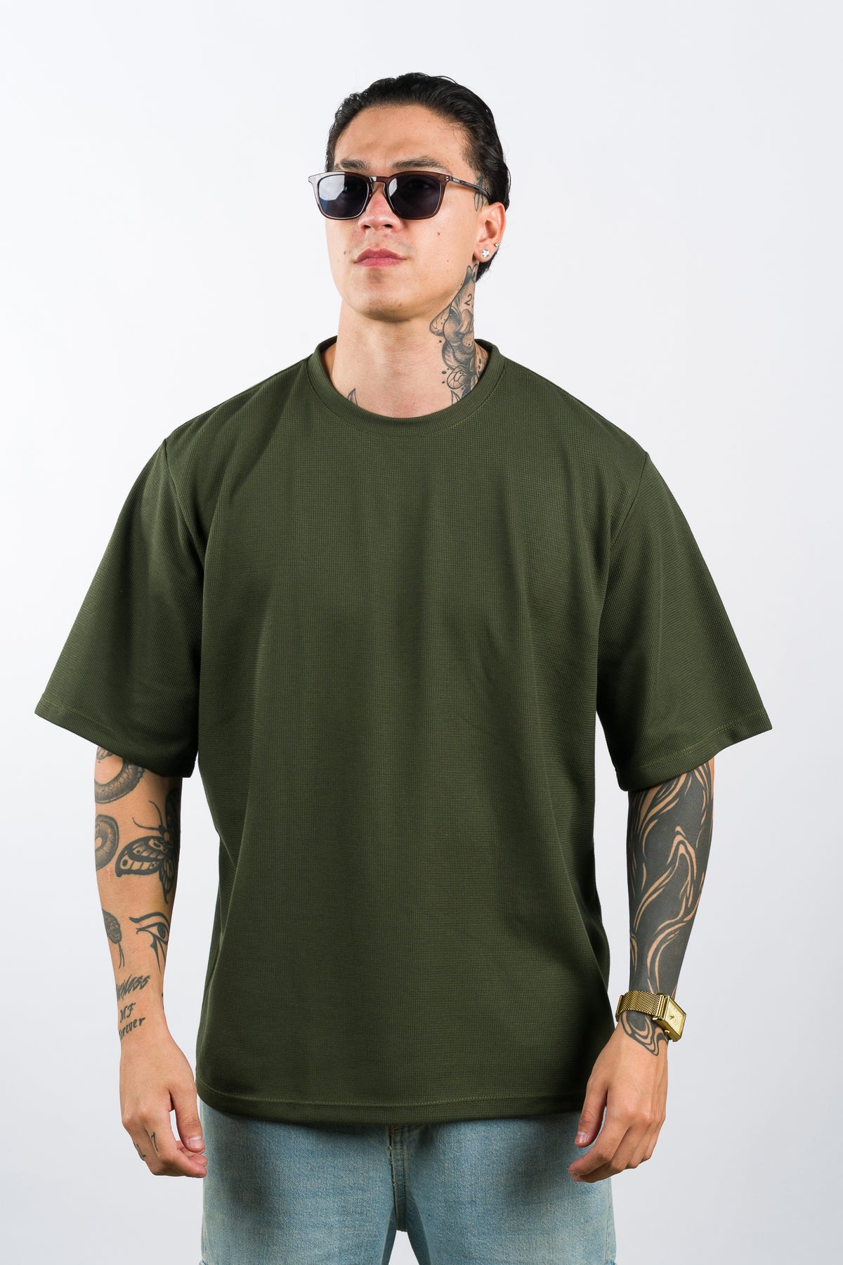 T-Shirt Over Text F Verde musgo - Voszmen