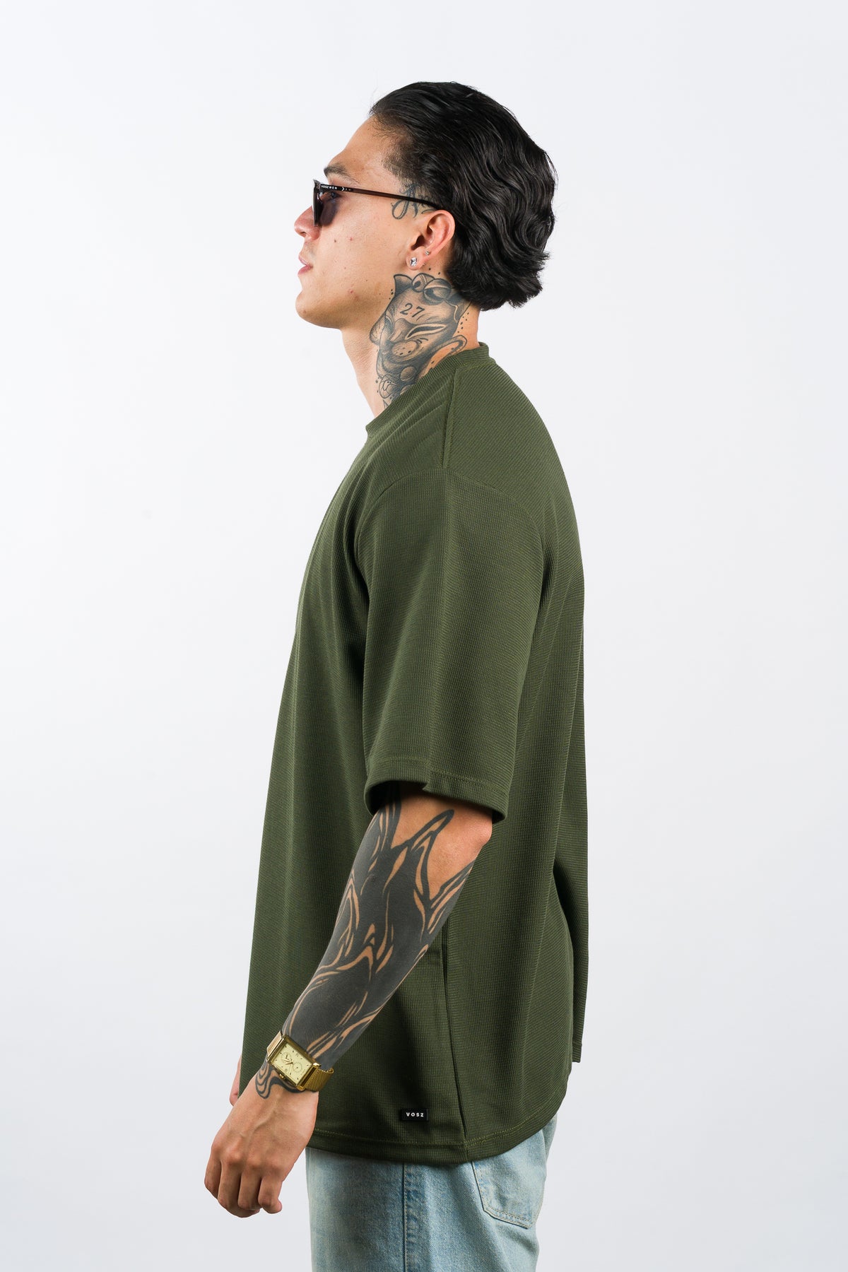 T-Shirt Over Text F Verde musgo - Voszmen