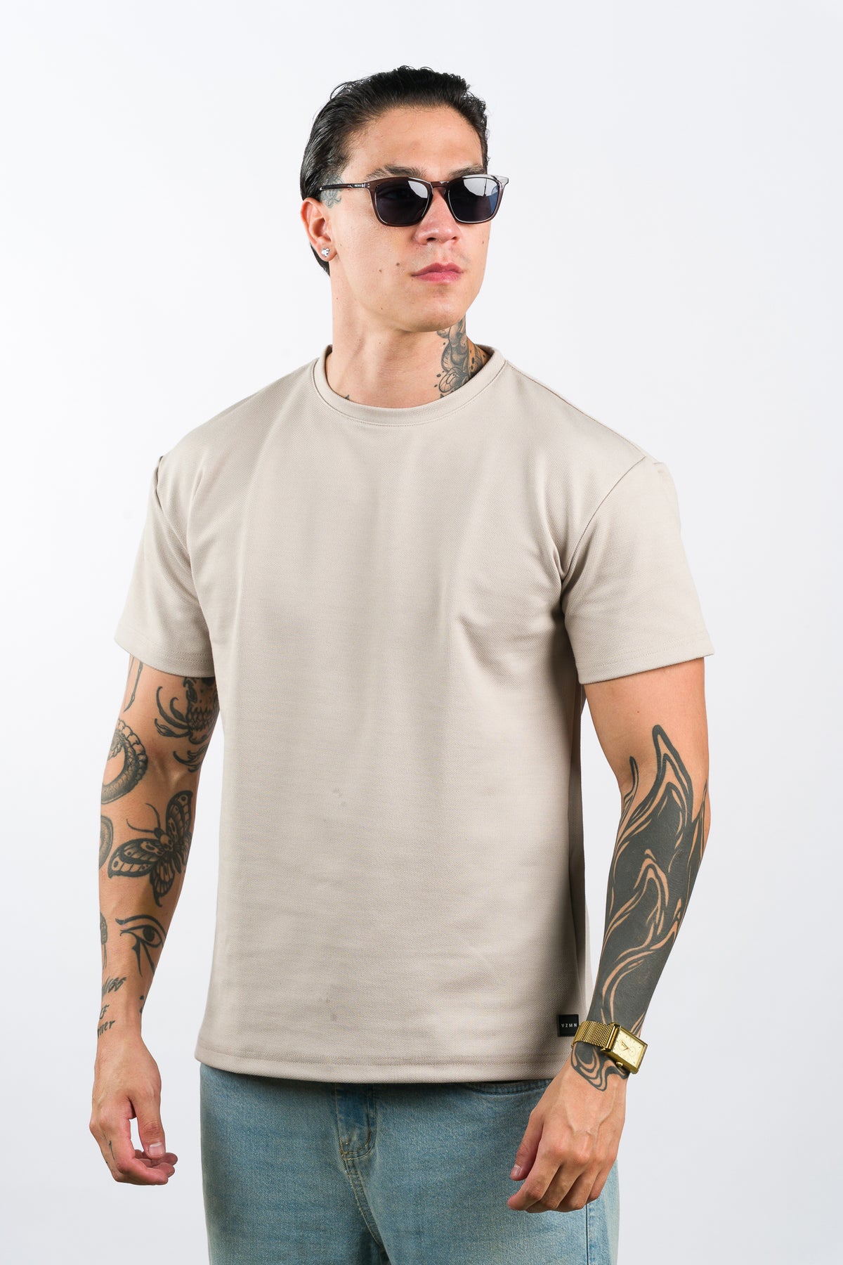 T-Shirt Text Na Beige