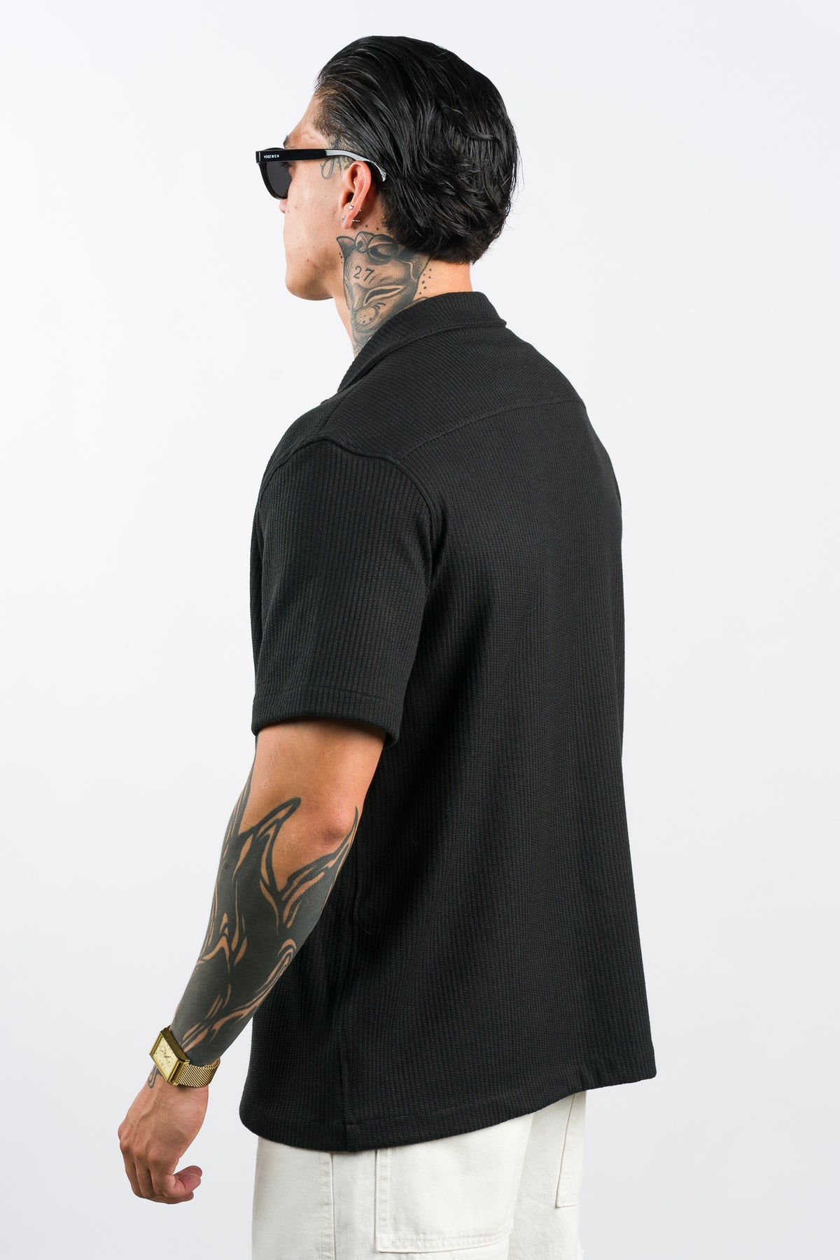 Camisa Over Tejida W Negra - Voszmen