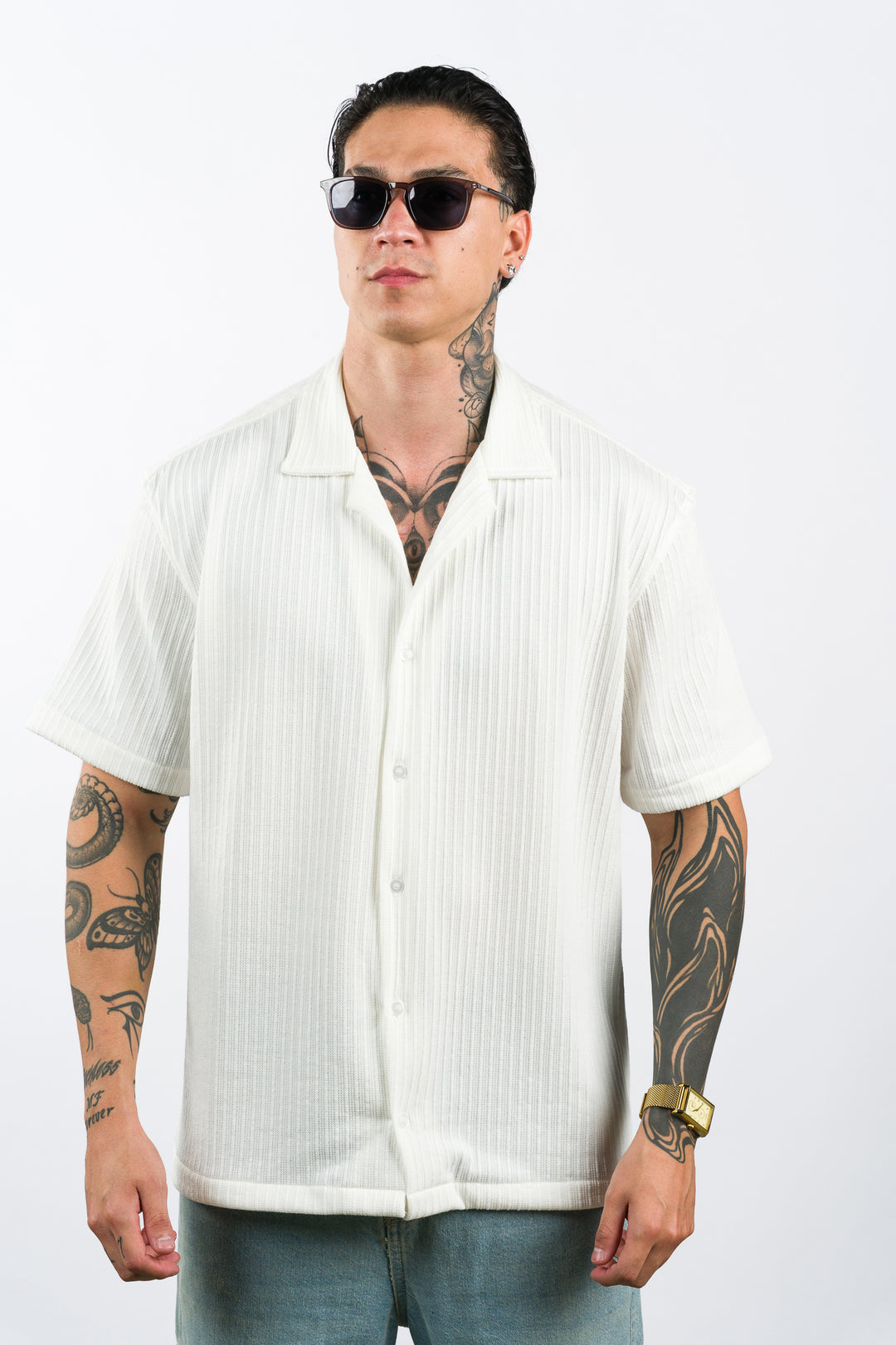 Camisa Text Mo Blanca Hueso