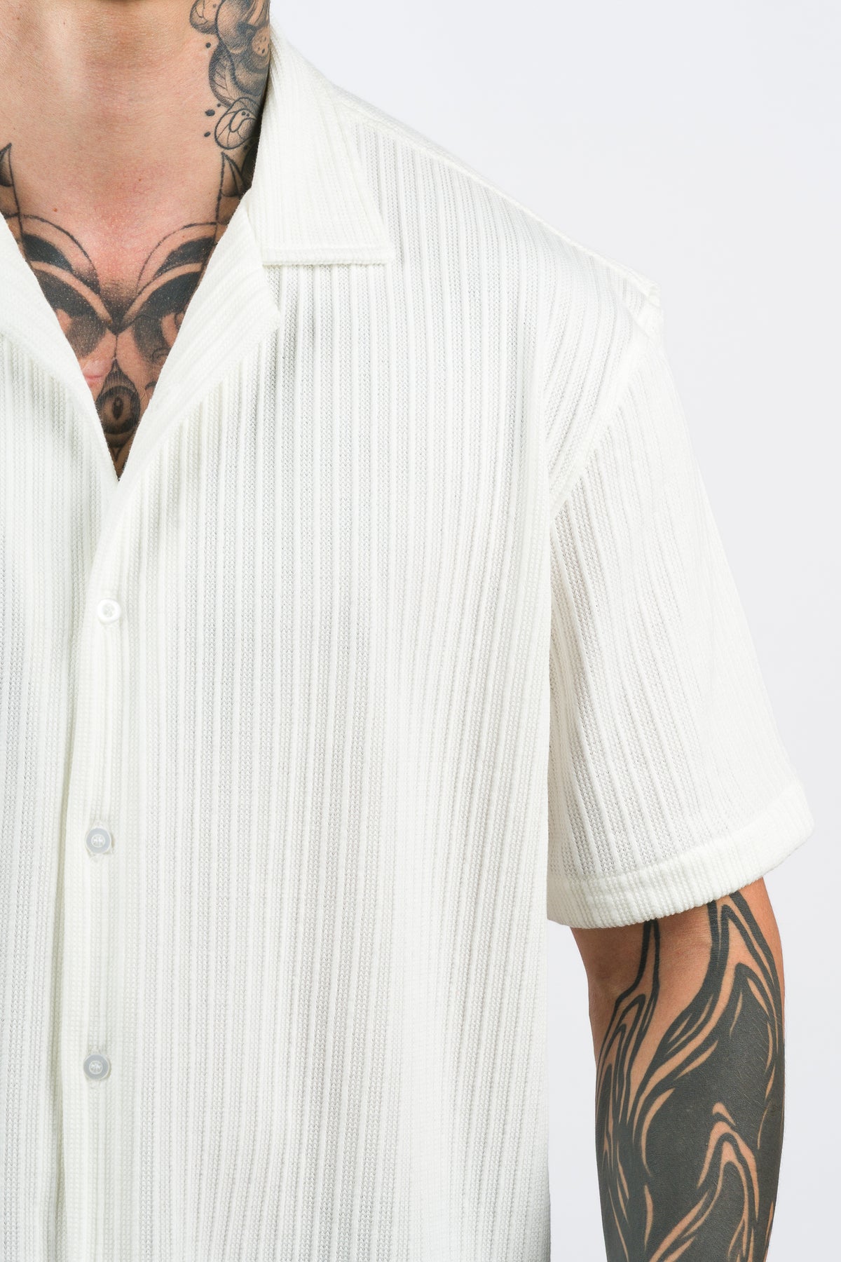Camisa Text Mo Blanca Hueso