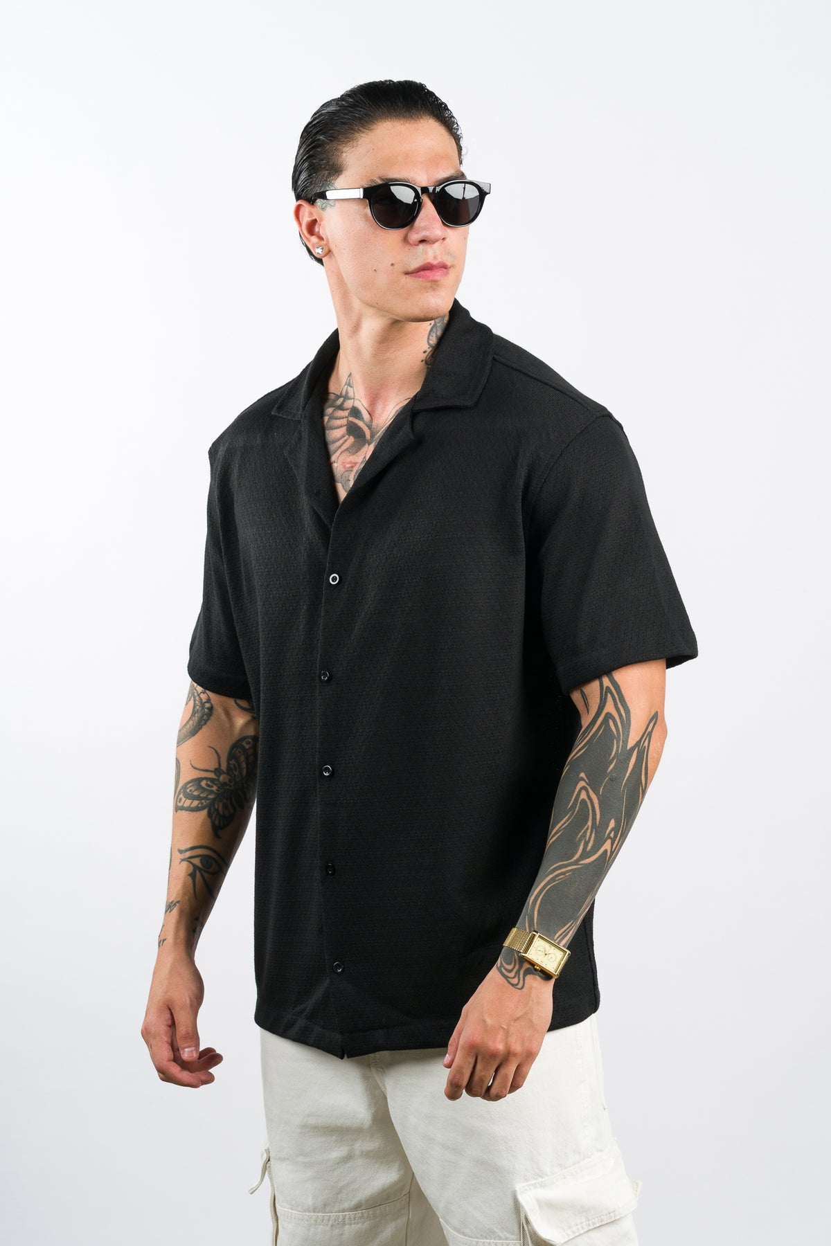 Camisa Over Tejida SZ Negra - Voszmen