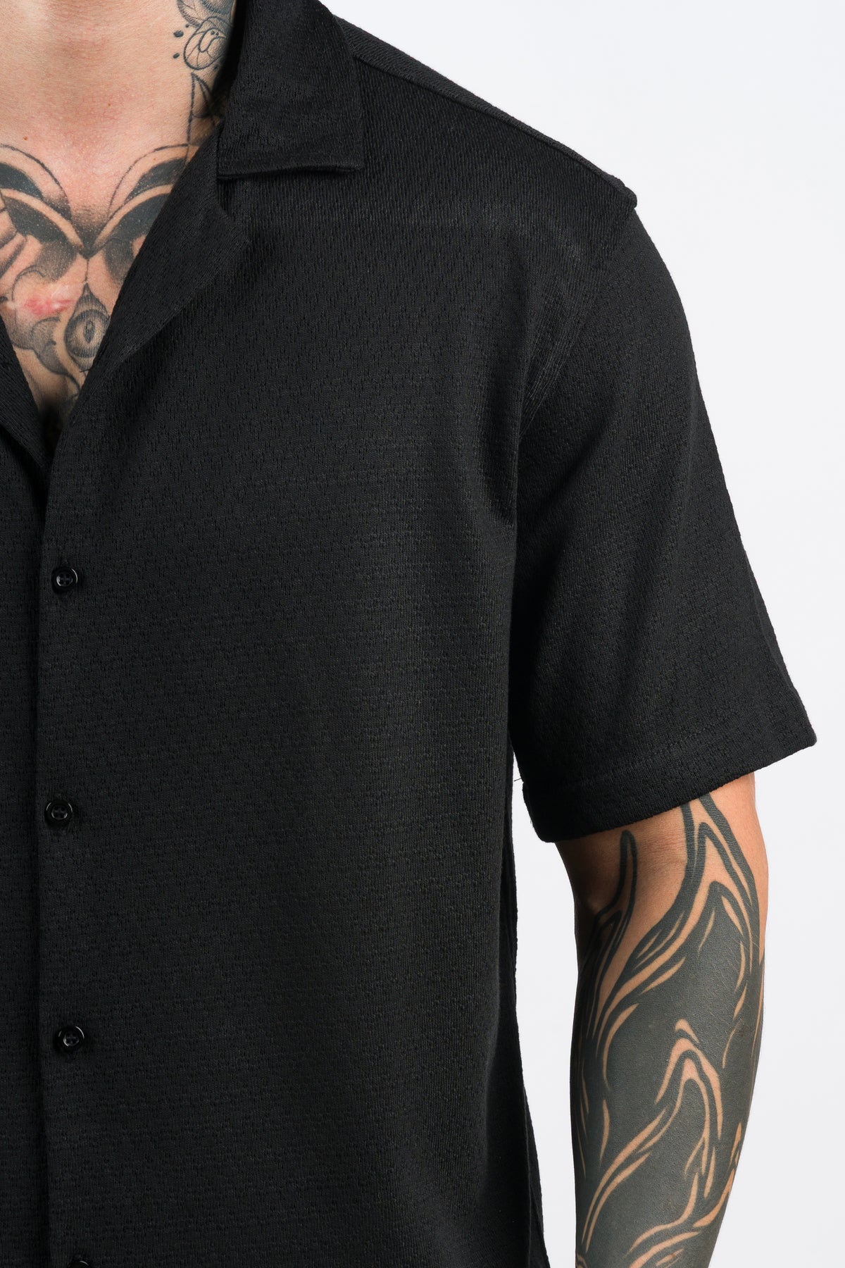 Camisa Over Tejida SZ Negra - Voszmen