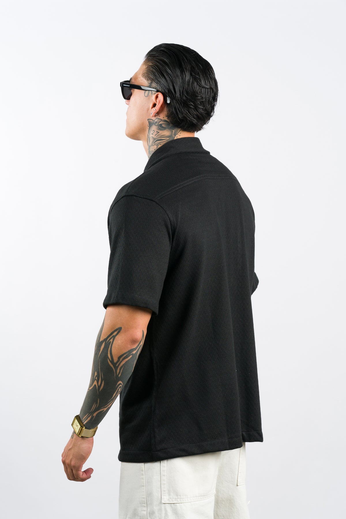 Camisa Over Tejida SZ Negra - Voszmen