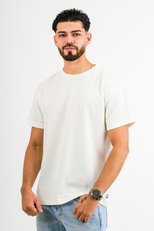 T-Shirt Text D blanco hueso