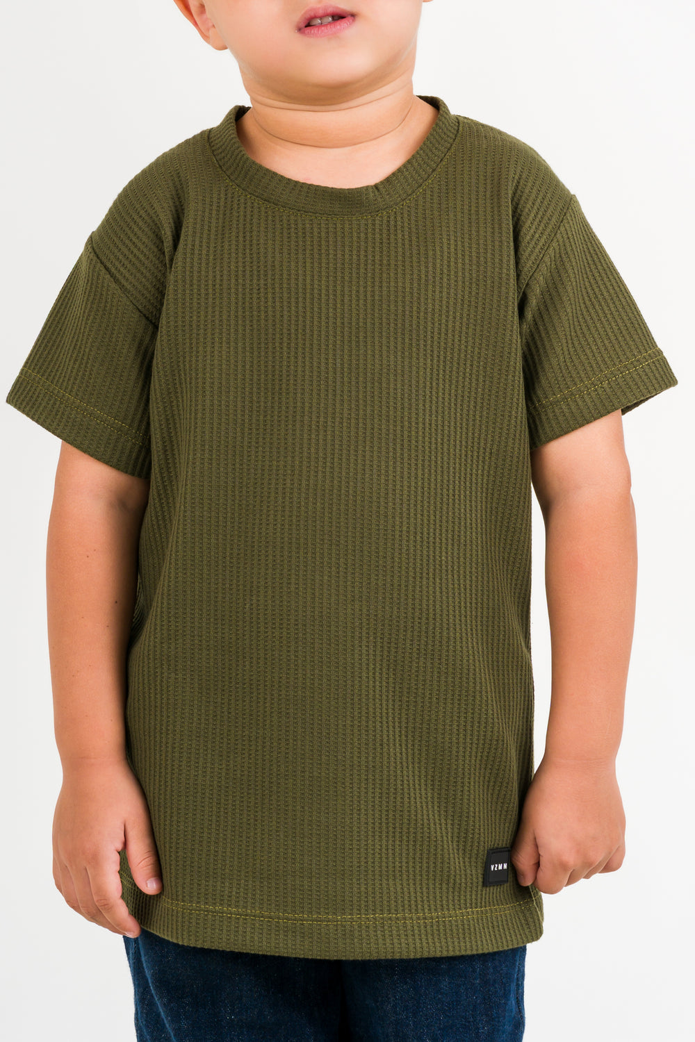 T-Shirt Text Q Kid Verde musgo