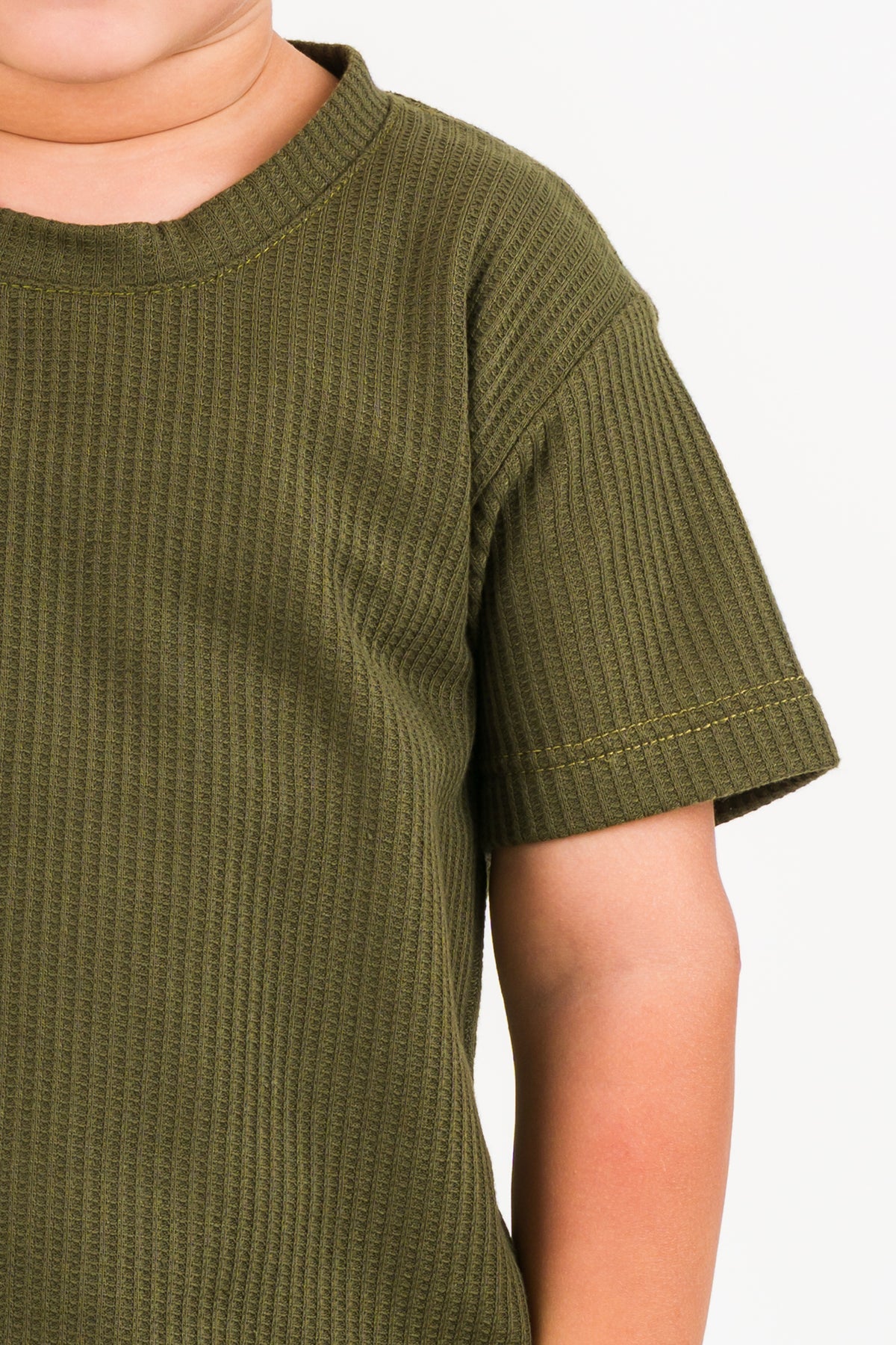 T-Shirt Text Q Kid Verde musgo - Voszmen