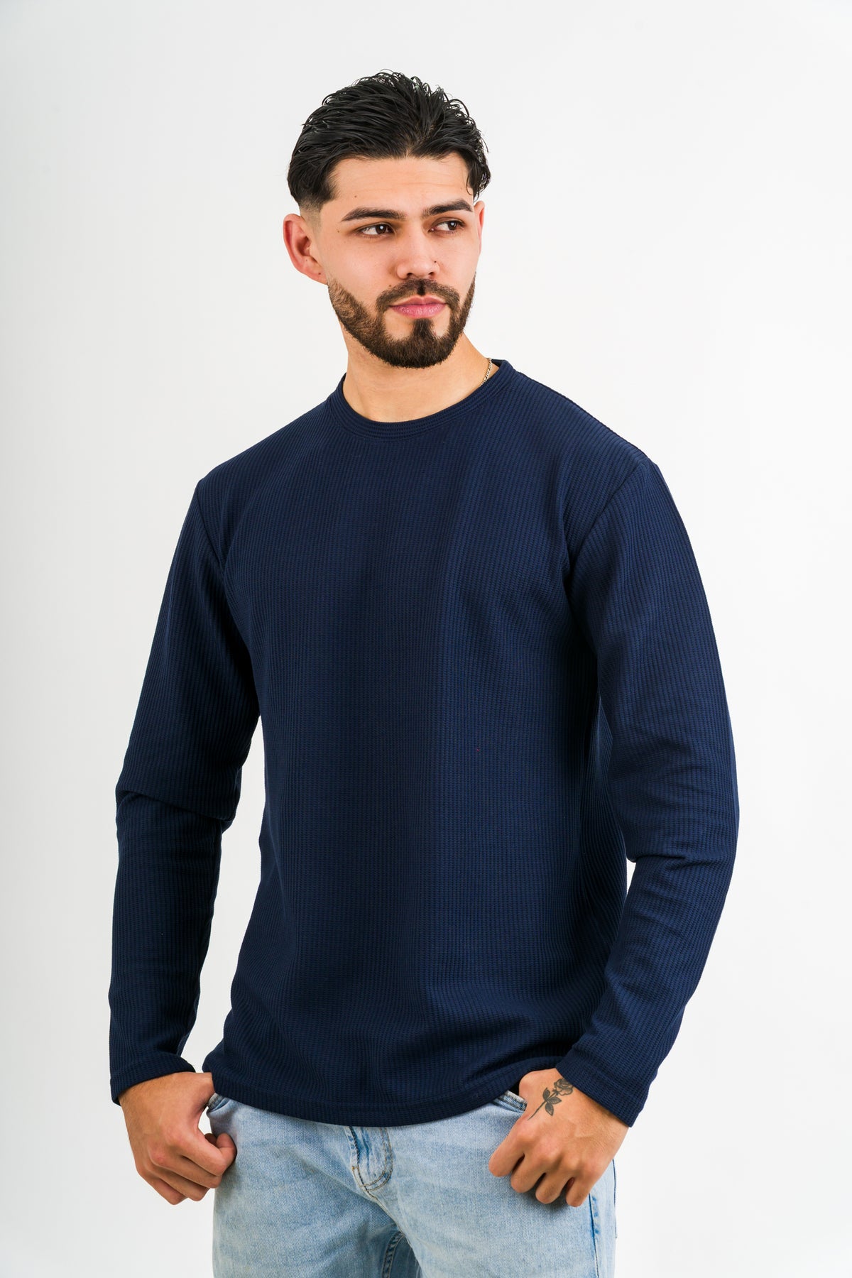 Camiseta ML Text Q Azul Navy - Voszmen