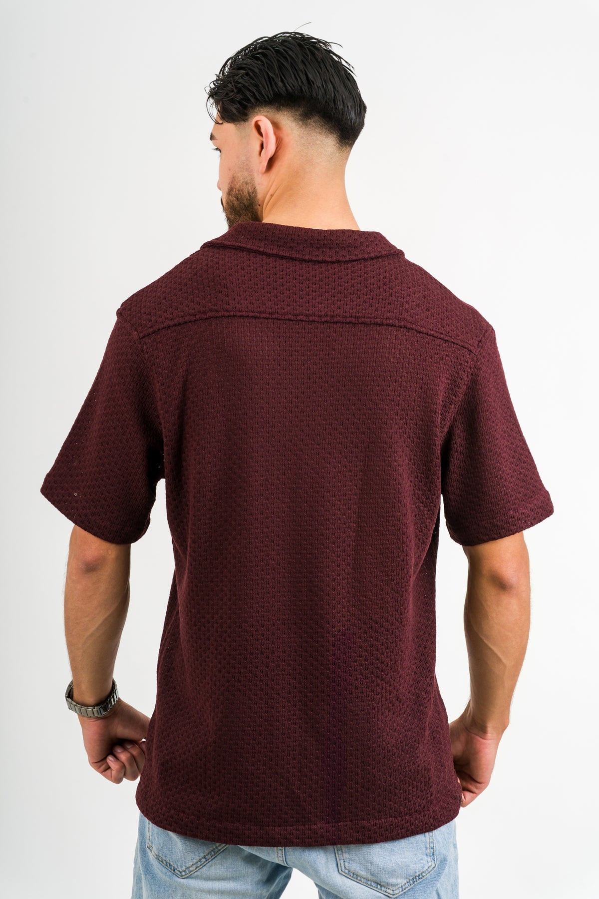 Camisa Over Tejida Mc Vino - Voszmen