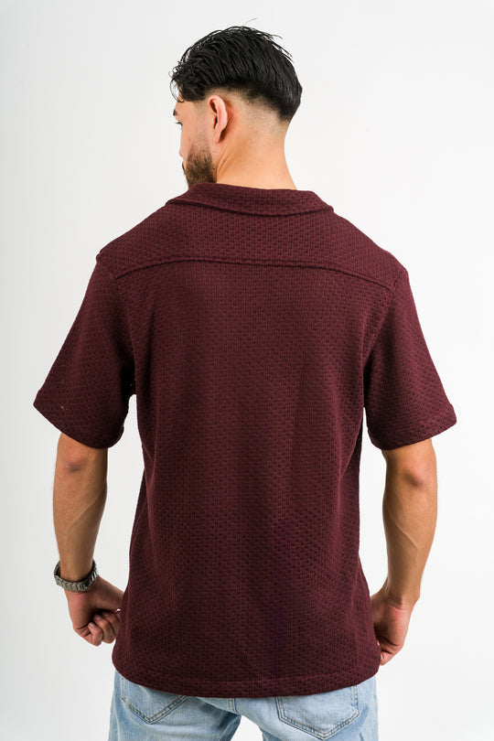 Camisa Over Tejida Mc Vino
