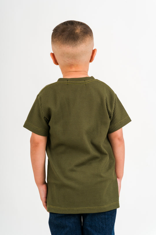T-Shirt Text Q Kid Verde musgo