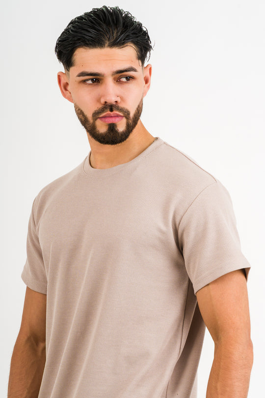 T-Shirt Text F Beige Oscuro