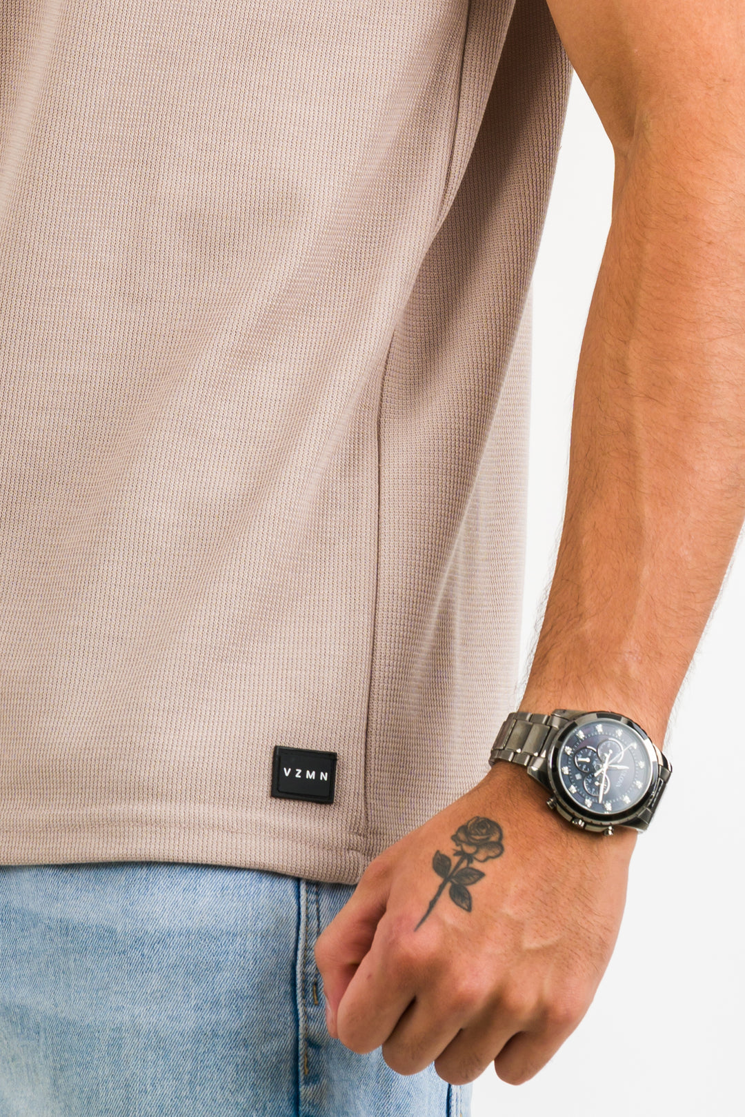 T-Shirt Text F Beige Oscuro