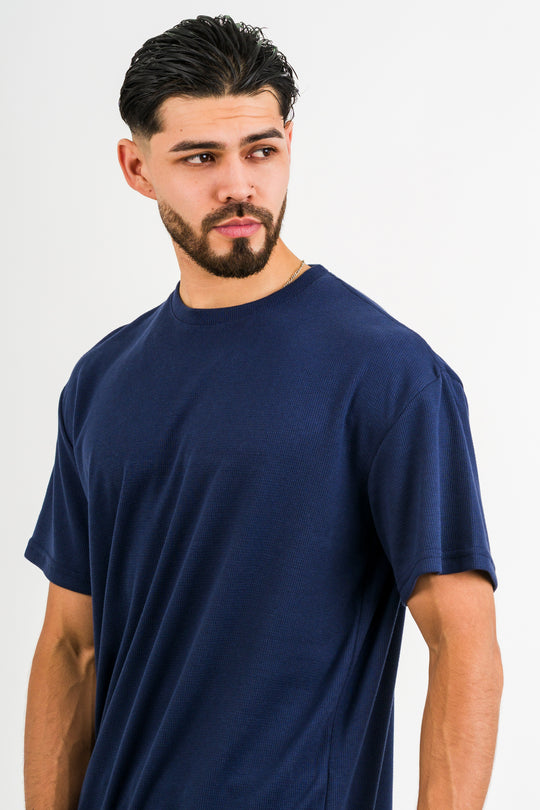 T-Shirt Text M Azul Navy