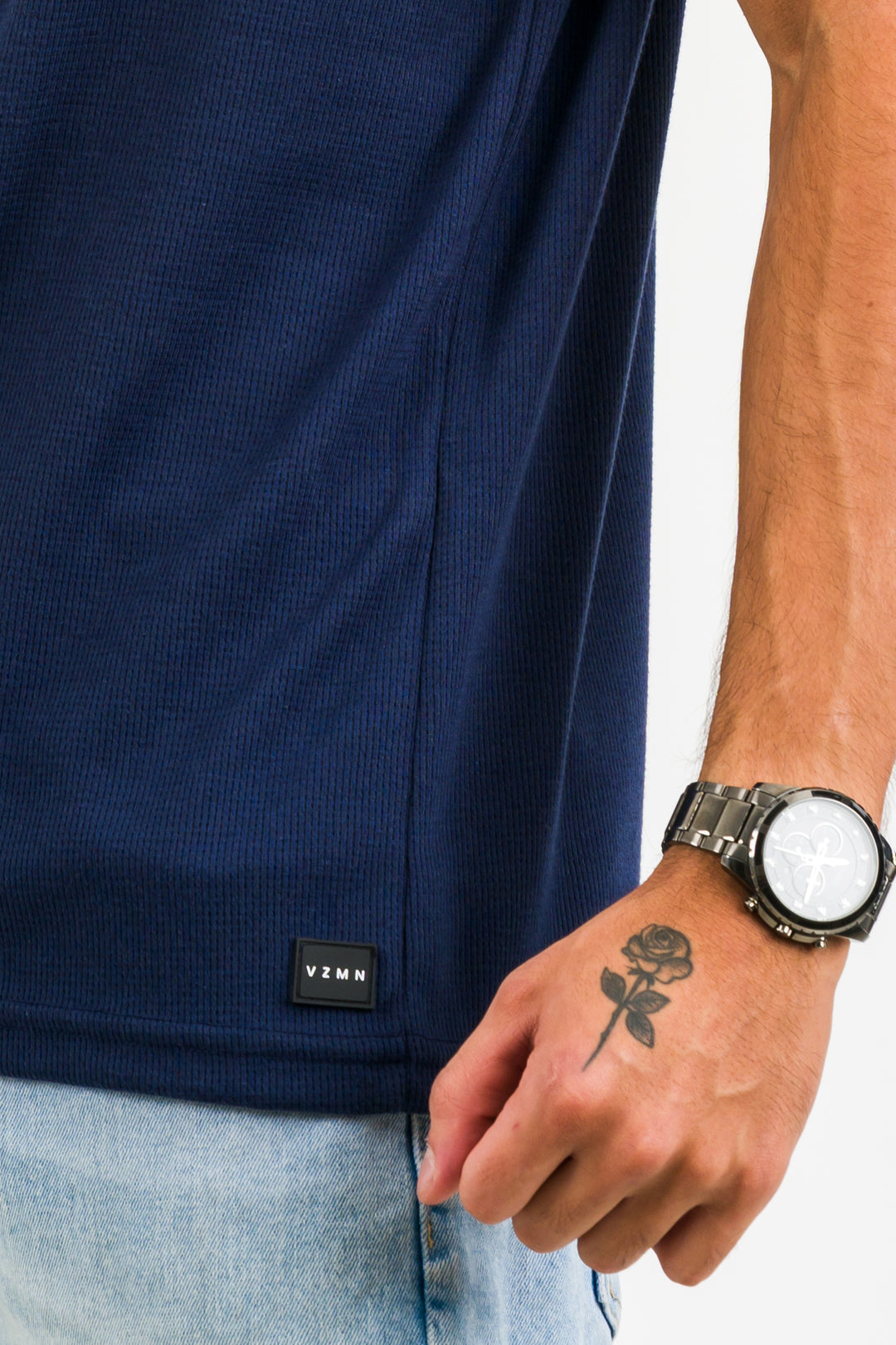 T-Shirt Text M Azul Navy