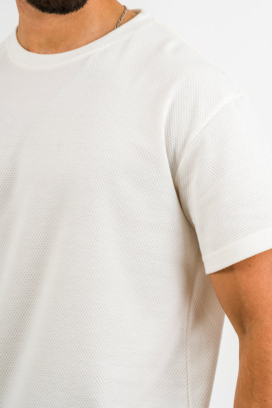 T-Shirt Text D blanco hueso