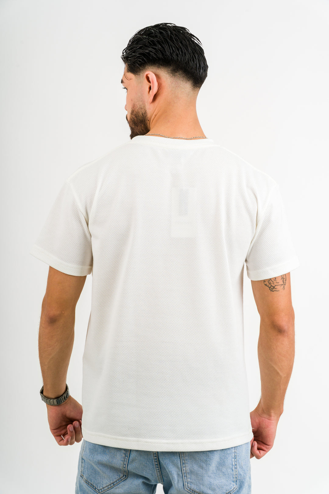 T-Shirt Text D blanco hueso
