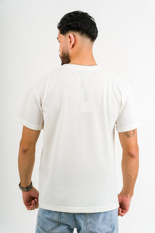 T-Shirt Text D blanco hueso