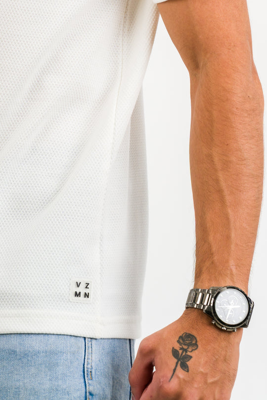 T-Shirt Text D blanco hueso