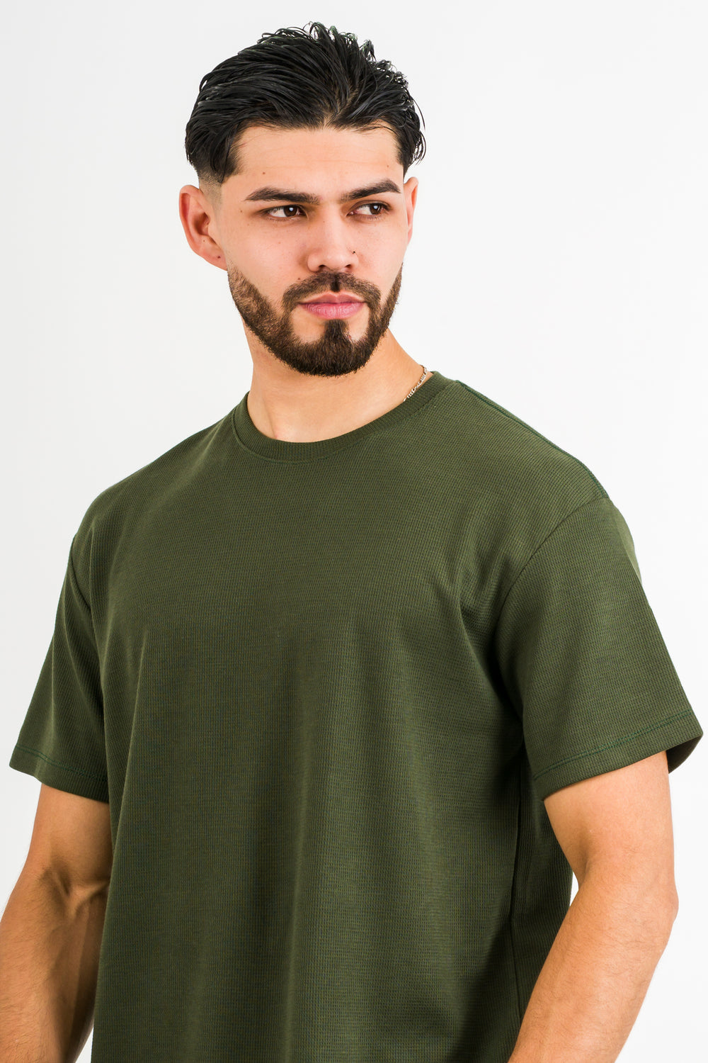 T-Shirt Text M verde musgo