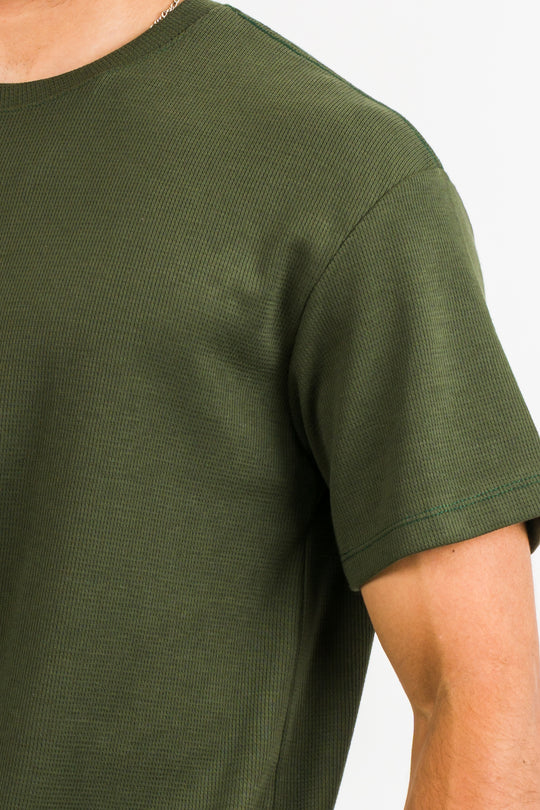 T-Shirt Text M verde musgo