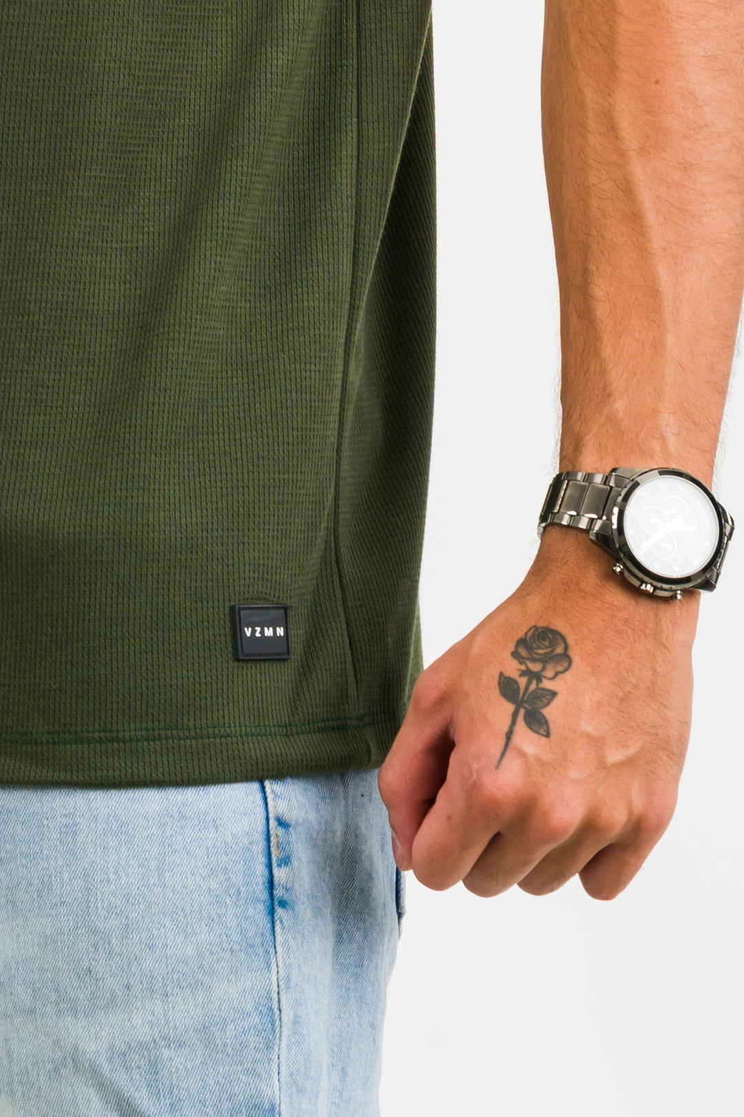 T-Shirt Text M verde musgo